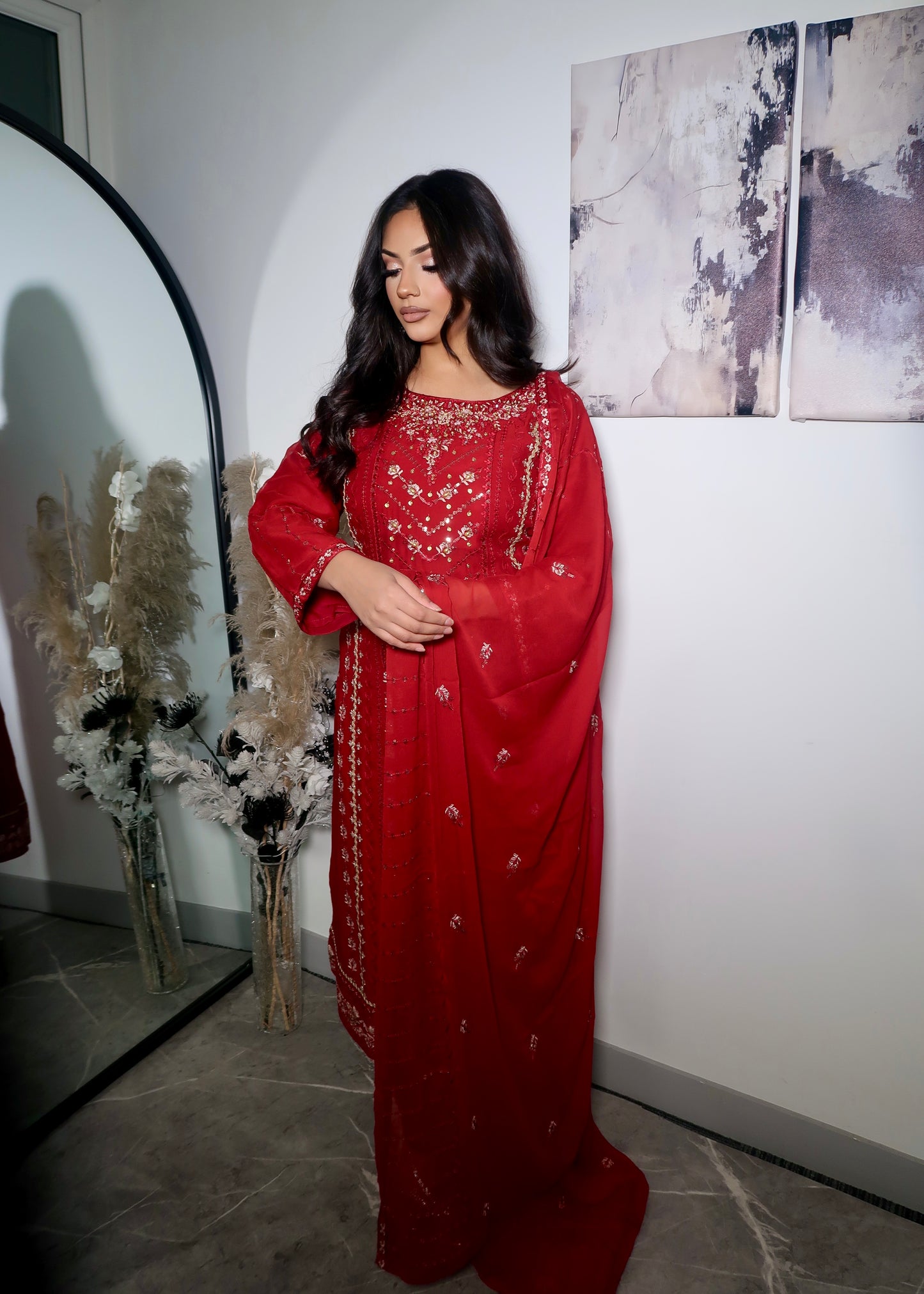 ALINA RUBY RED 3 PIECE SUIT