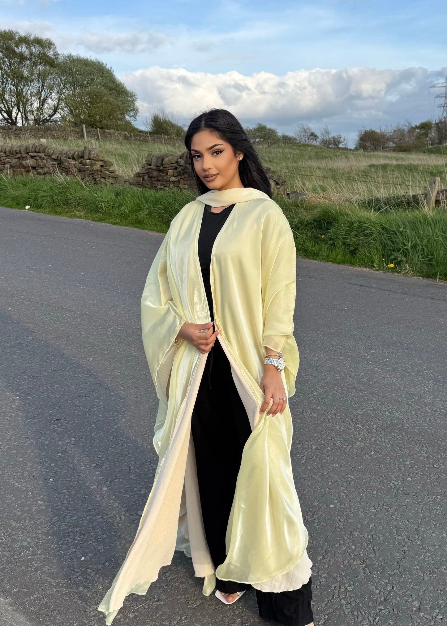 Layla Organza Open Abaya