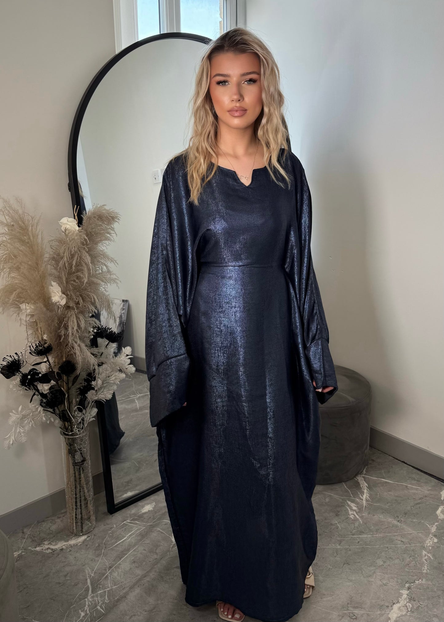 NALA CRUSHED SATIN BUTTERFLY KAFTAN