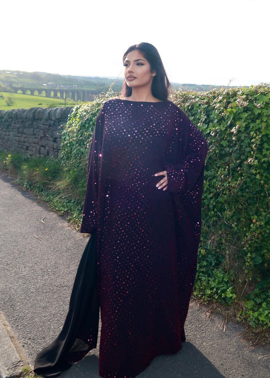 Karima Sequin Butterfly Abaya