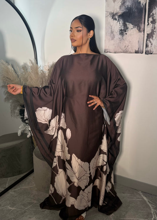 FLORA SATIN BUTTERFLY KAFTAN