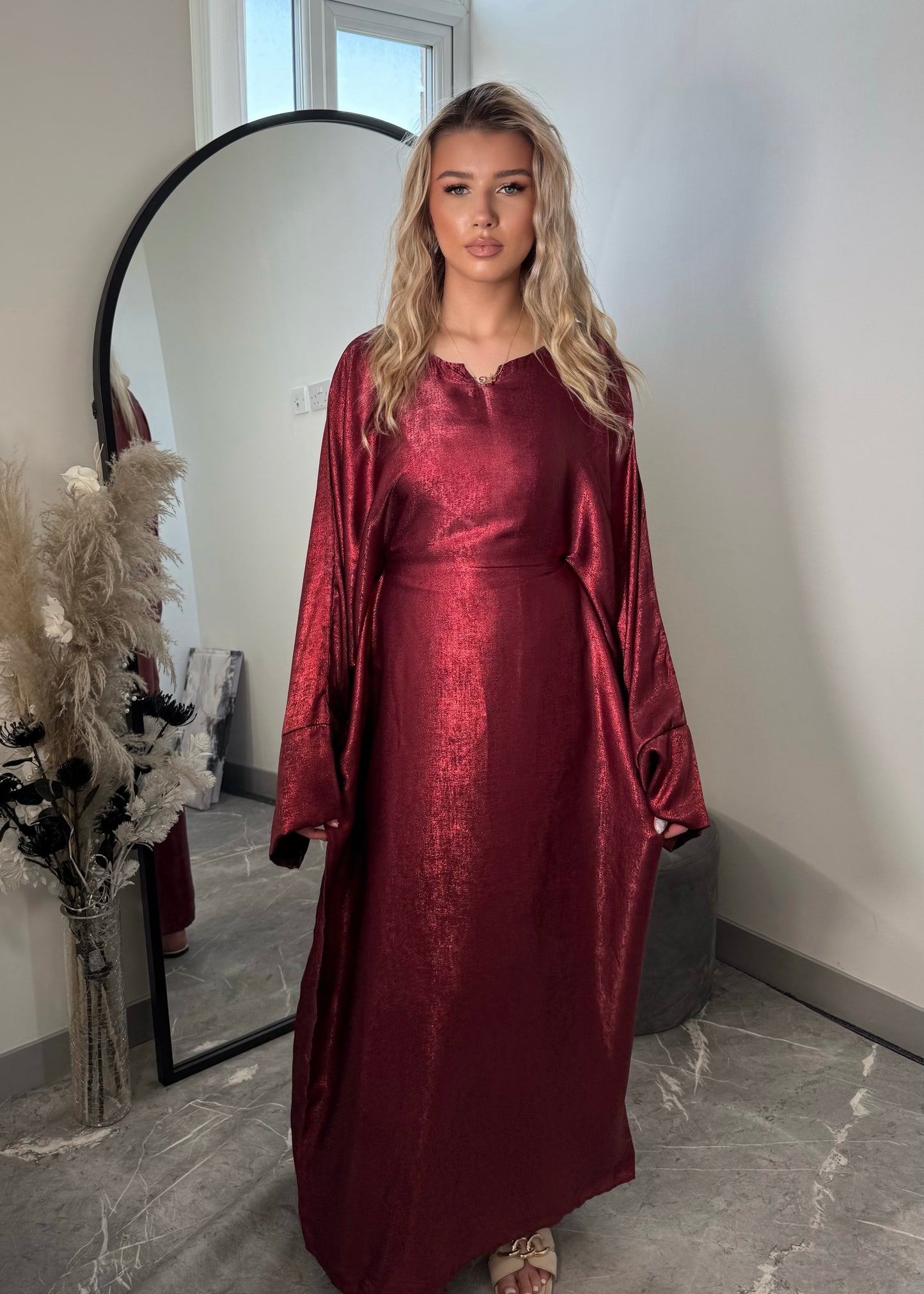 NALA CRUSHED SATIN BUTTERFLY KAFTAN