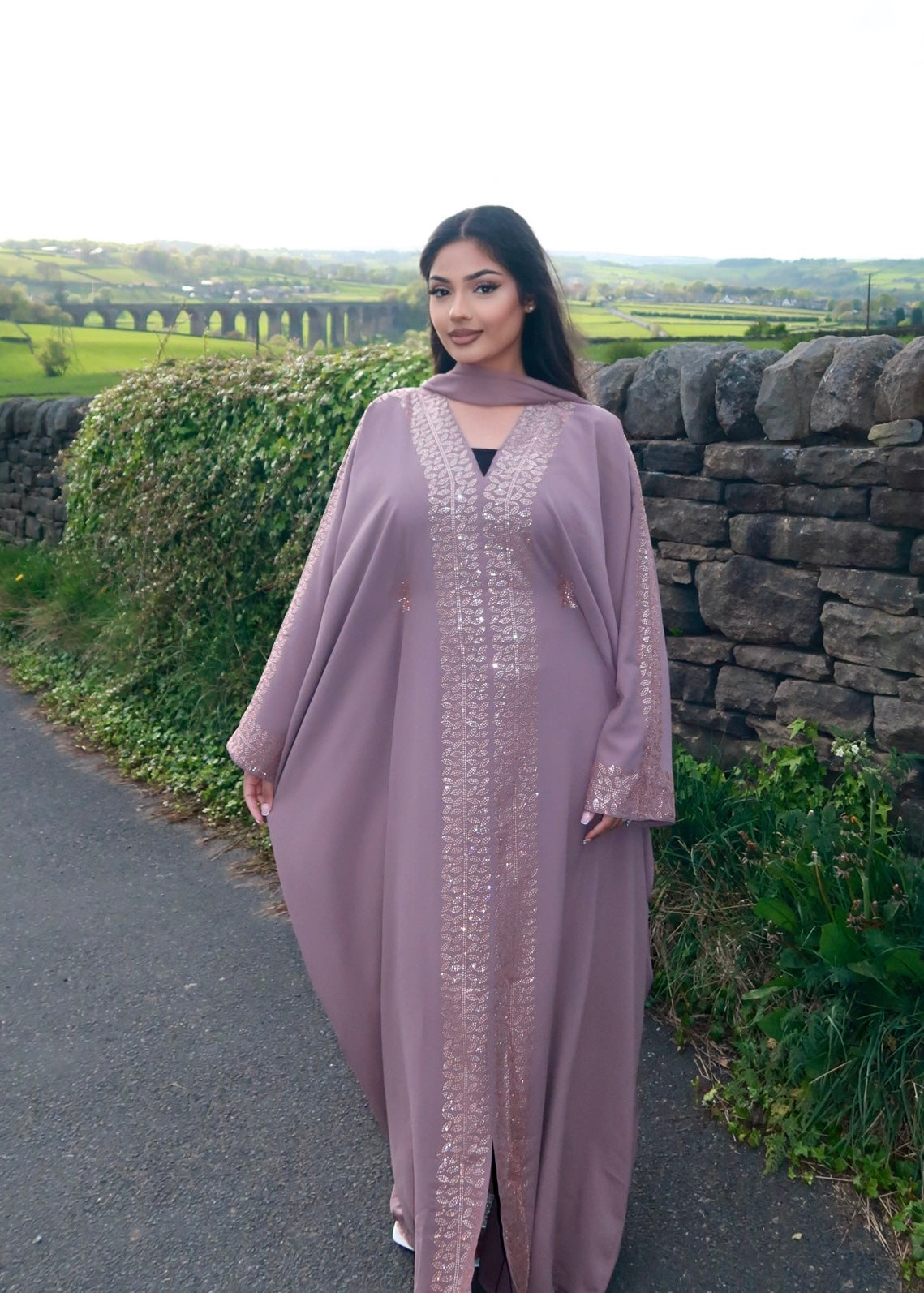 Zaina Embellished Butterfly Abaya