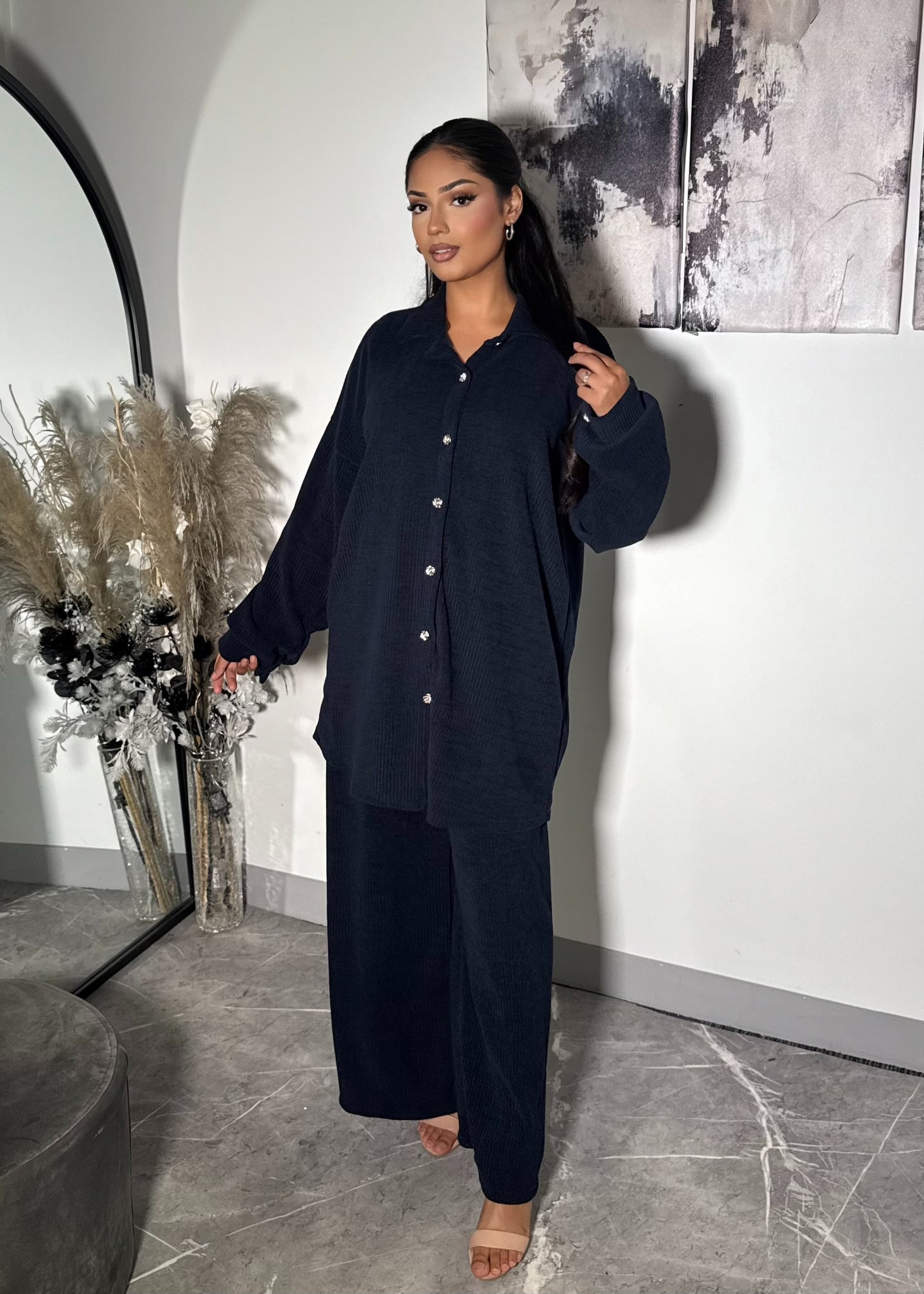 VELOUR SHIRT COORD