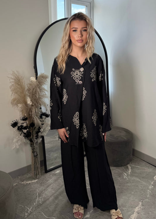 ALIYA LINEN PATTERNED COORD