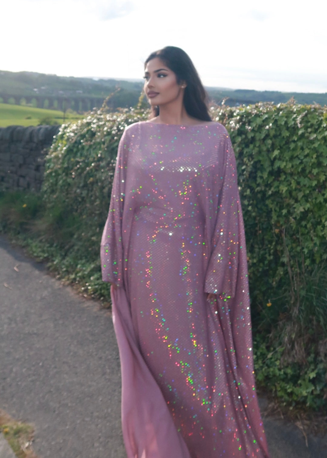 Karima Sequin Butterfly Abaya