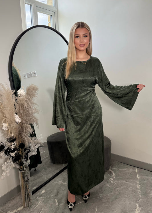 MARBLE CORSET TIE MAXI