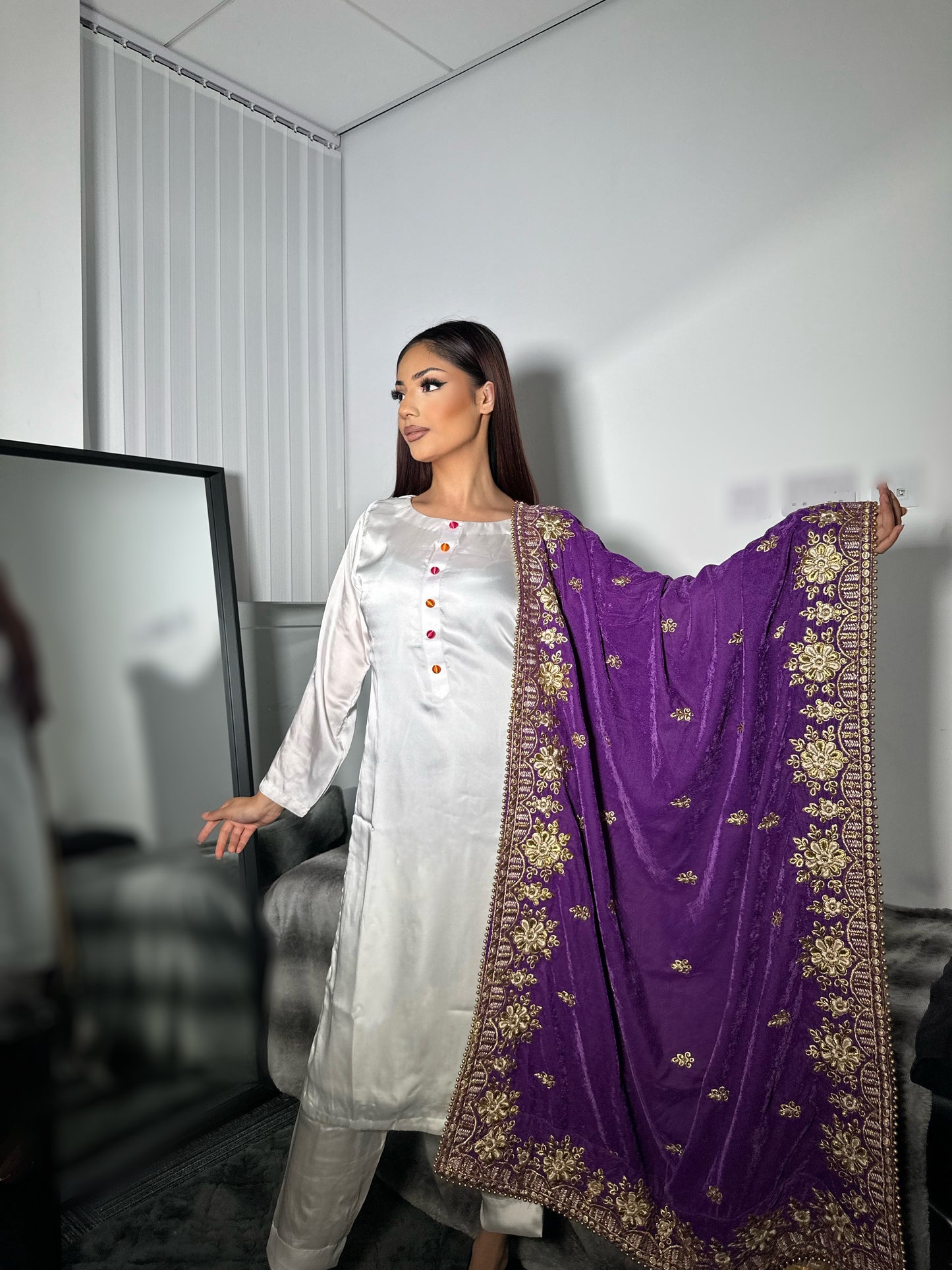 Amethyst Velvet Scarf