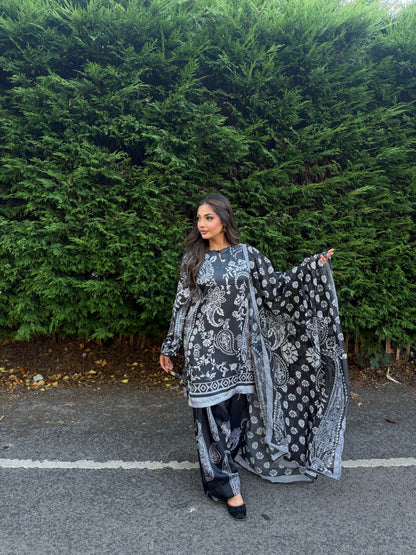 MALIYA FARSHI PATTERNED 3 PIECE SUIT