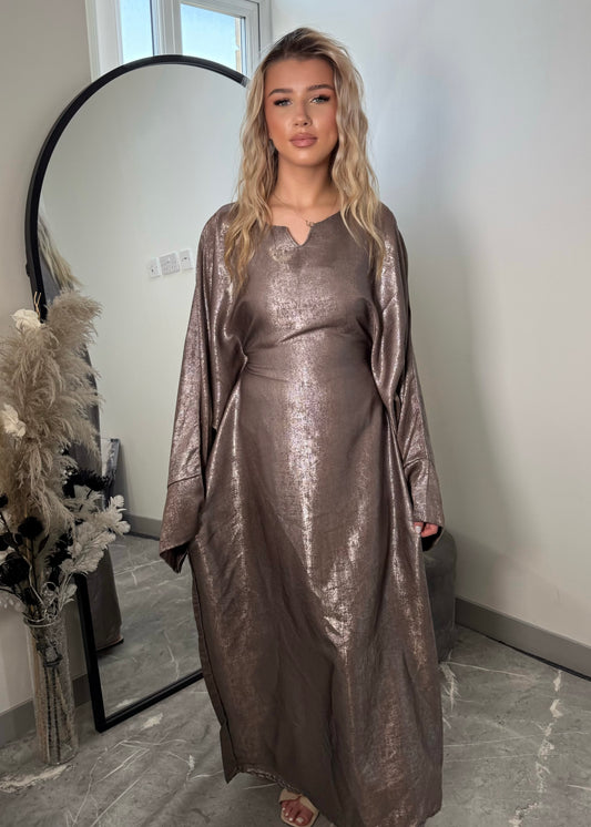 NALA CRUSHED SATIN BUTTERFLY KAFTAN