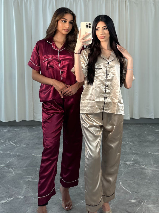 SATIN TROUSER PYJAMAS