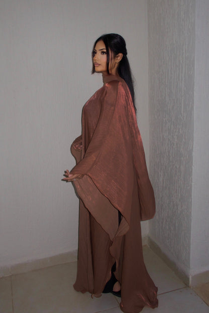 NOURAH ORGANZA CAPE OPEN ABAYA