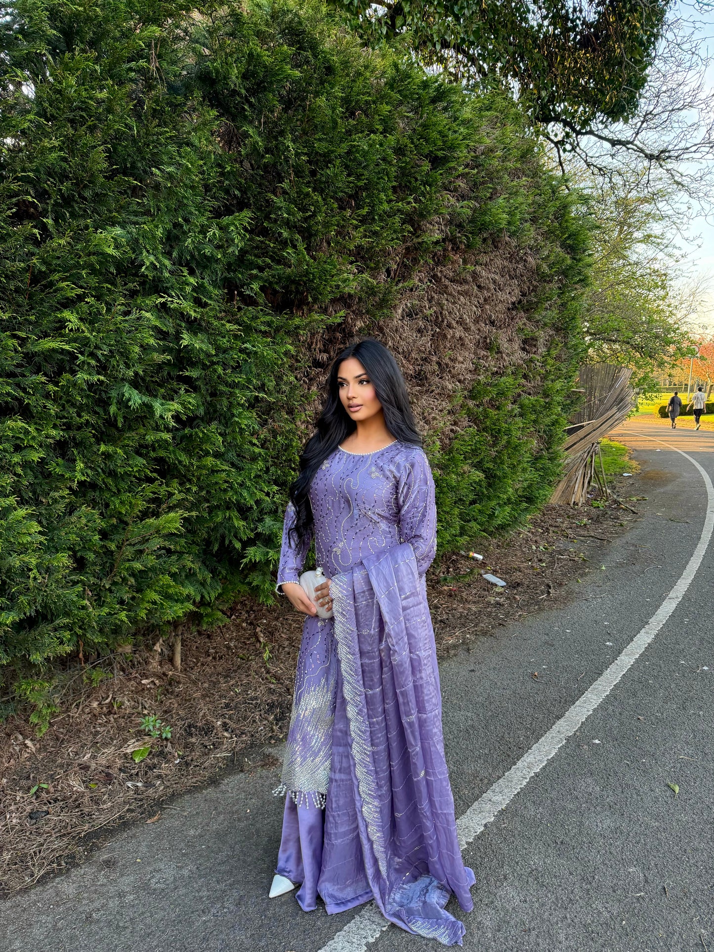 LEENA LILAC 3 PIECE SHARARA SUIT