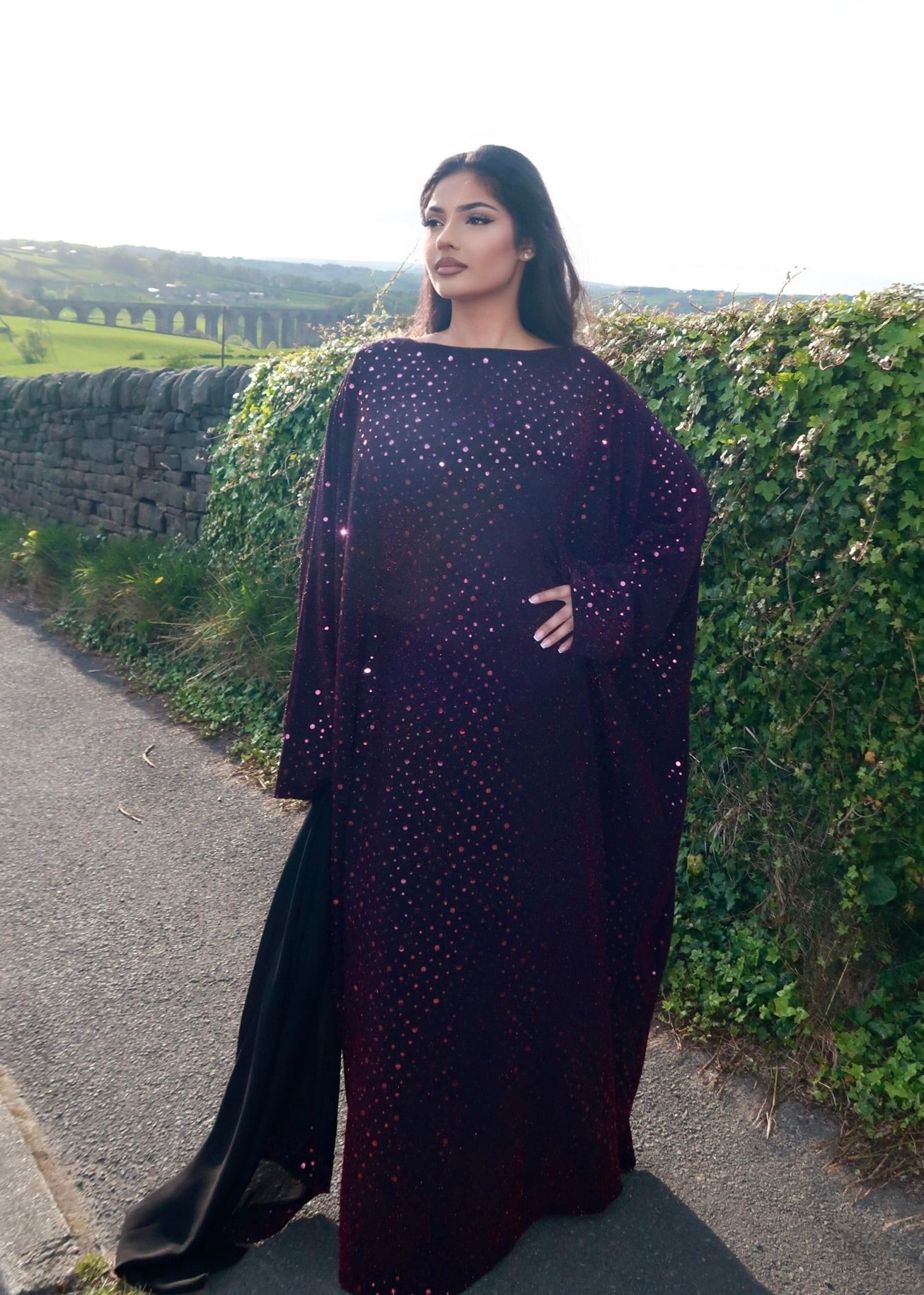 Karima Sequin Butterfly Abaya (Pre Order Only)