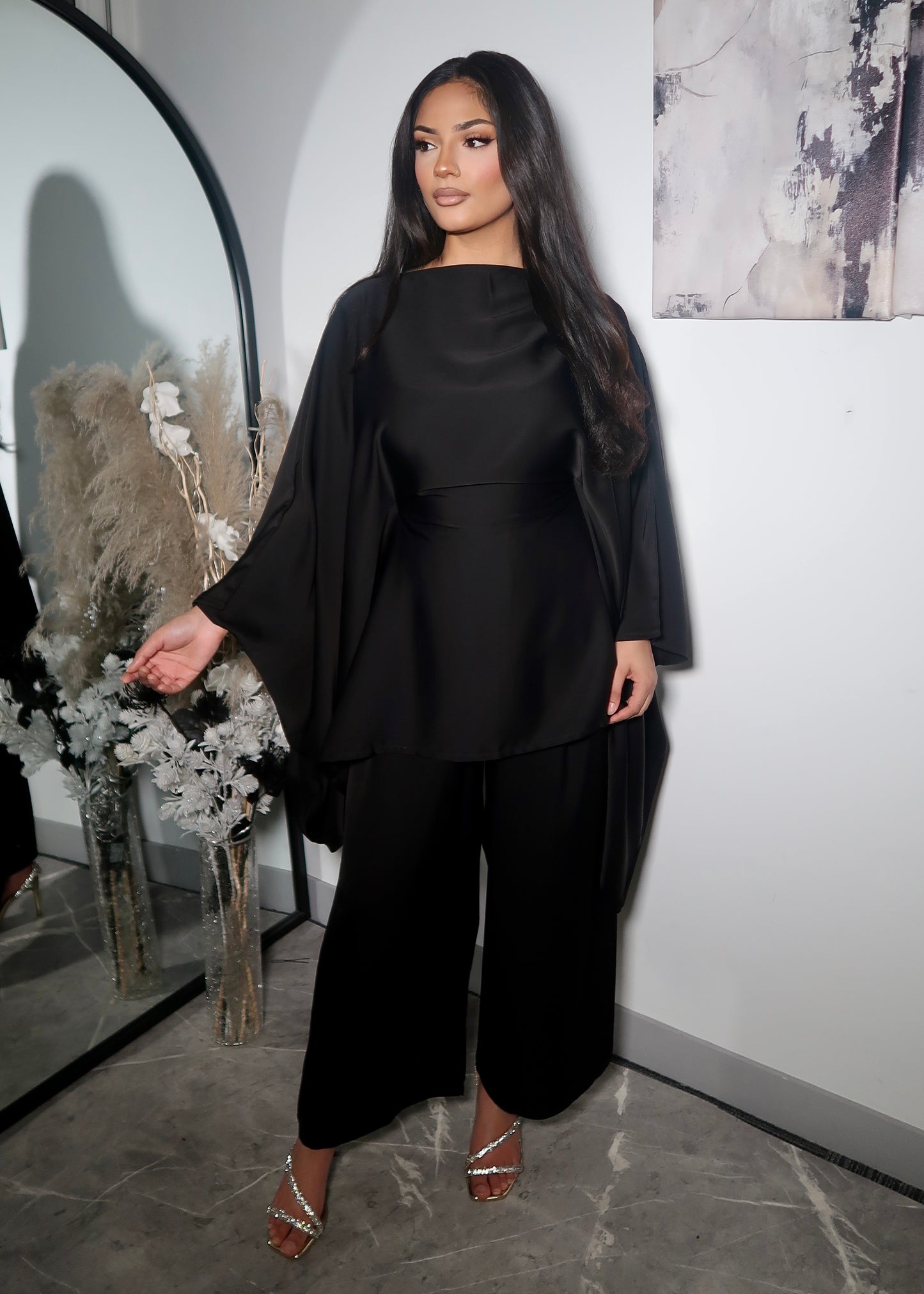 IYNA SATIN BUTTERFLY COORD