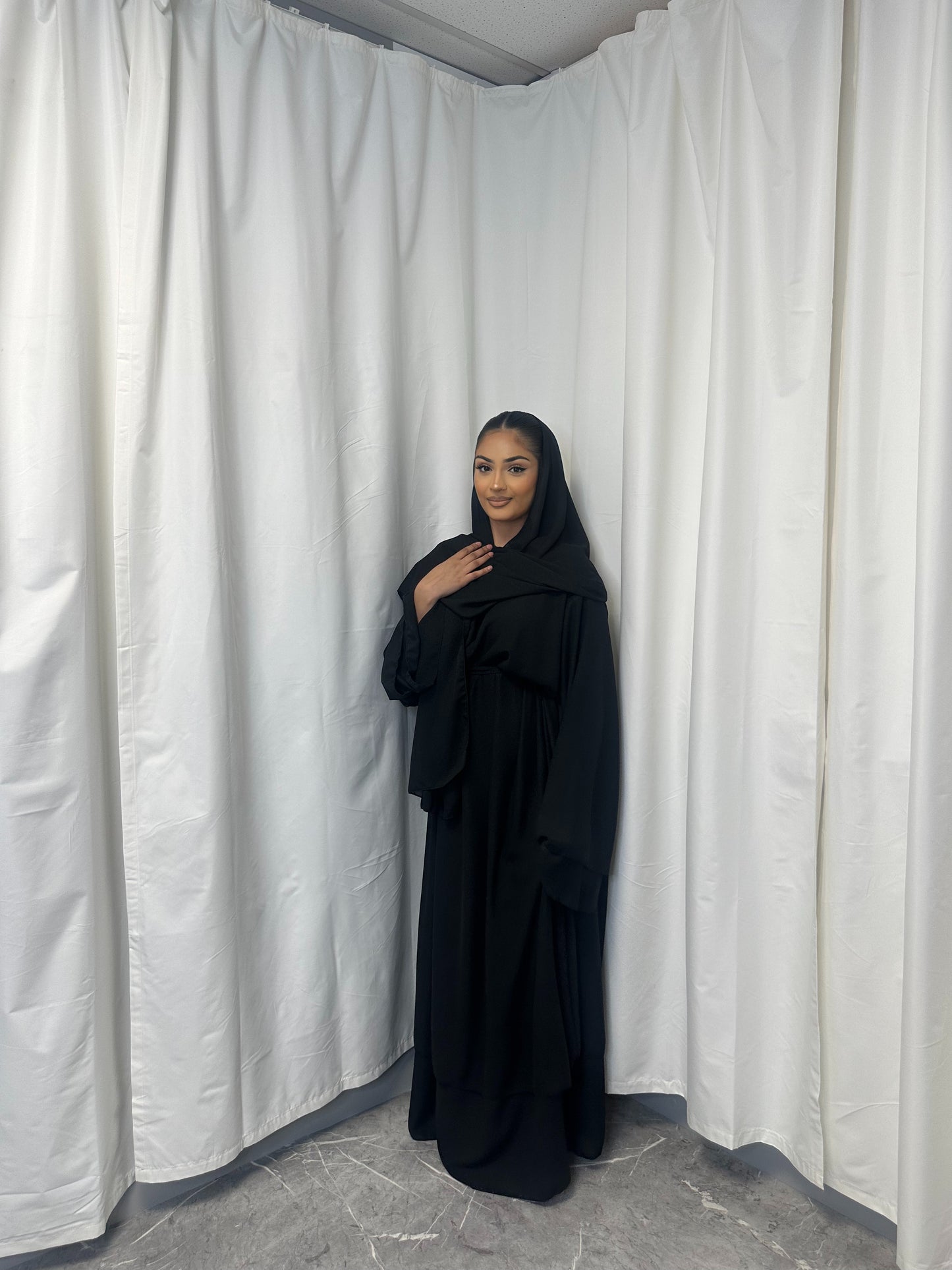 LAYERED CHIFFON HIJAB ABAYA