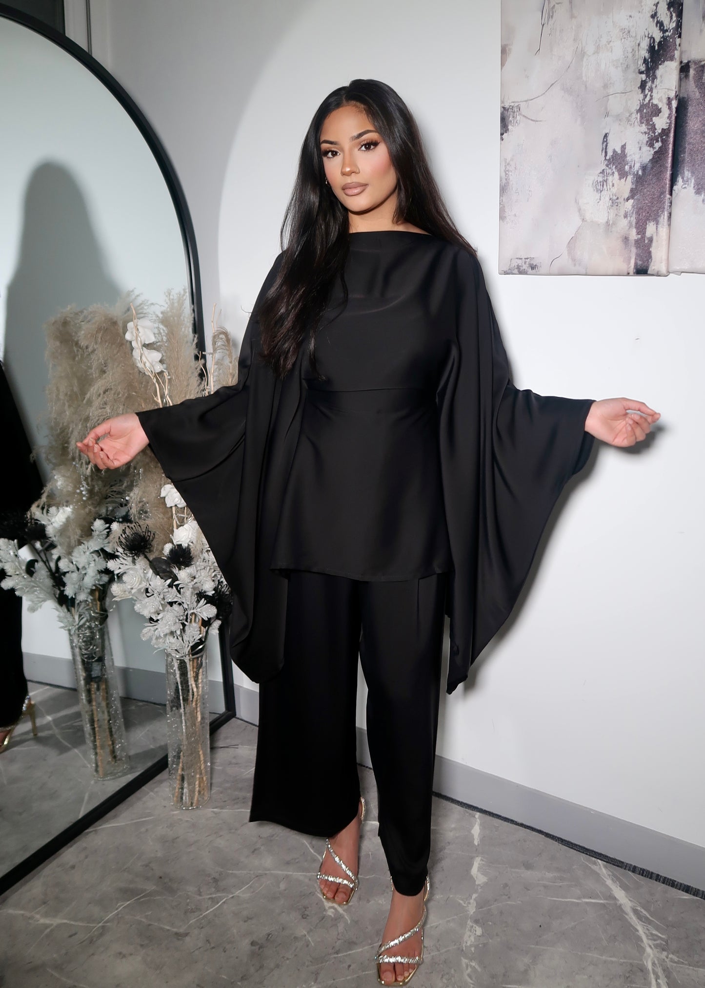 IYNA SATIN BUTTERFLY COORD