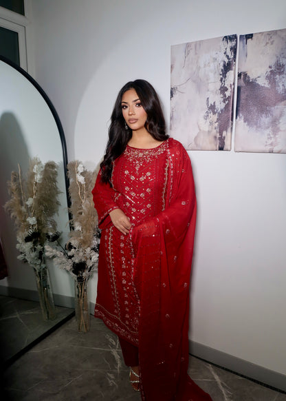 ALINA RUBY RED 3 PIECE SUIT