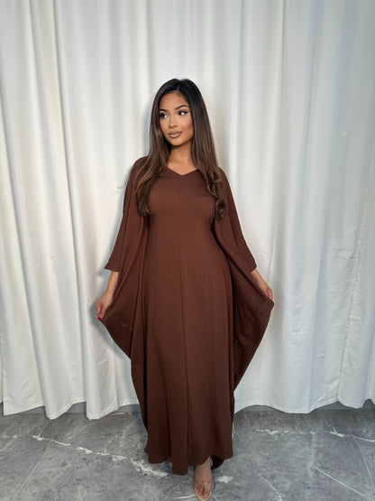 V NECK LINEN ADJUSTABLE KAFTAN
