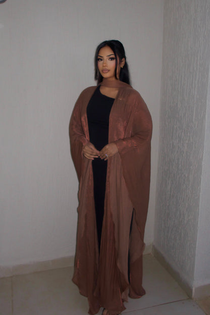 NOURAH ORGANZA CAPE OPEN ABAYA