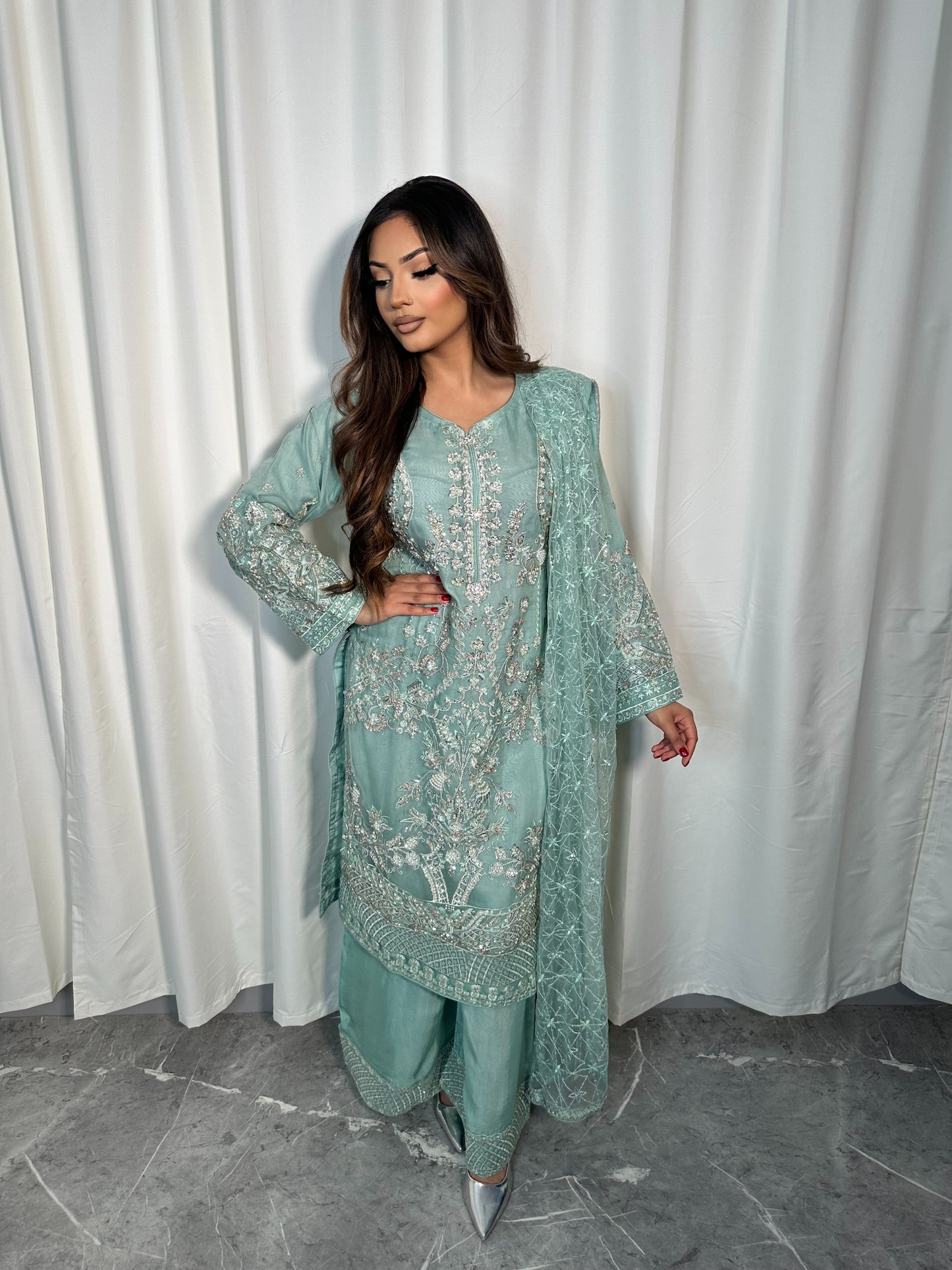 MINT 3 PIECE PALAZZO SUIT