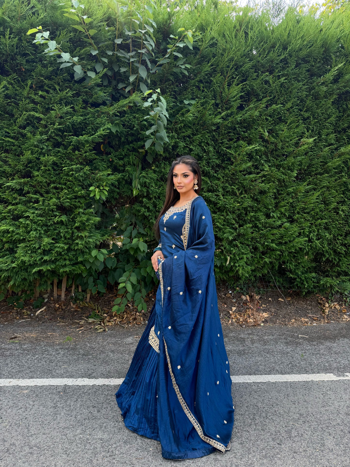 NINA MIDNIGHT TEAL LEHENGA