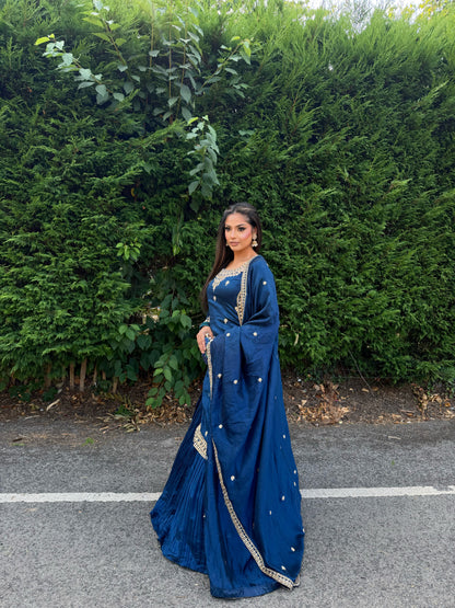 NINA MIDNIGHT TEAL LEHENGA
