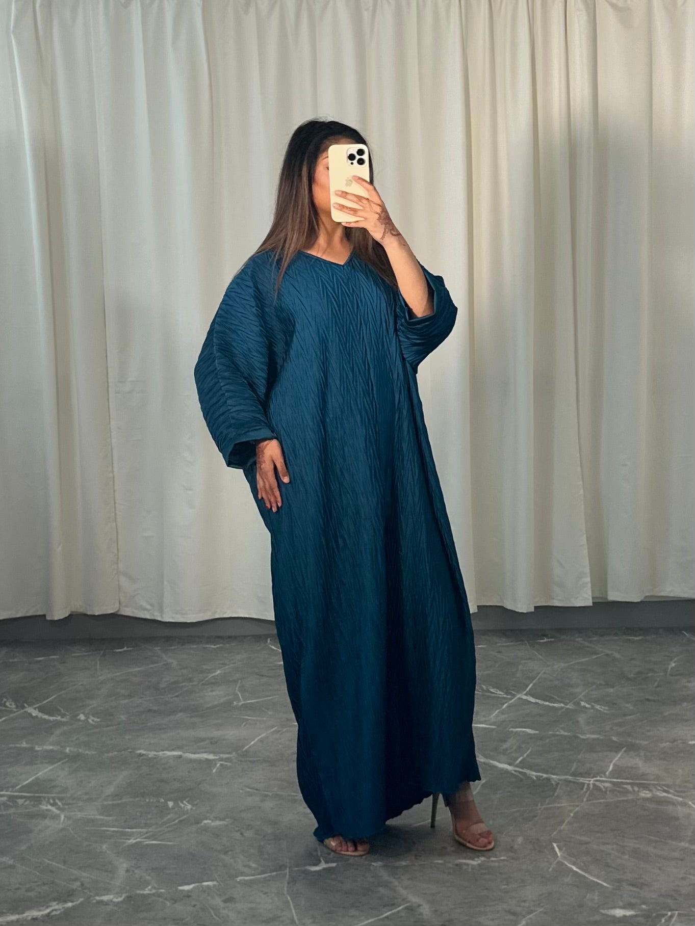 CRINKLE SATIN KAFTAN