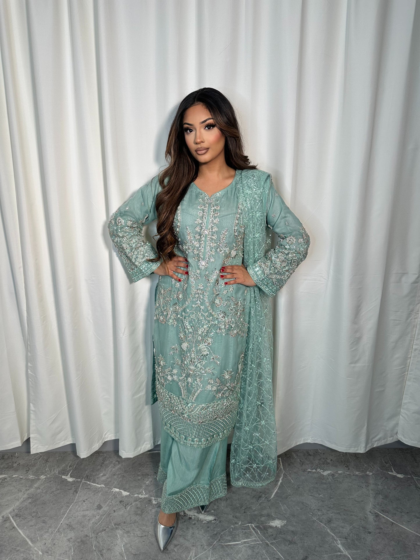 MINT 3 PIECE PALAZZO SUIT