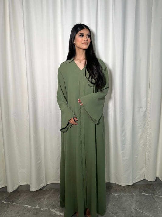 LINEN V NECK ABAYA