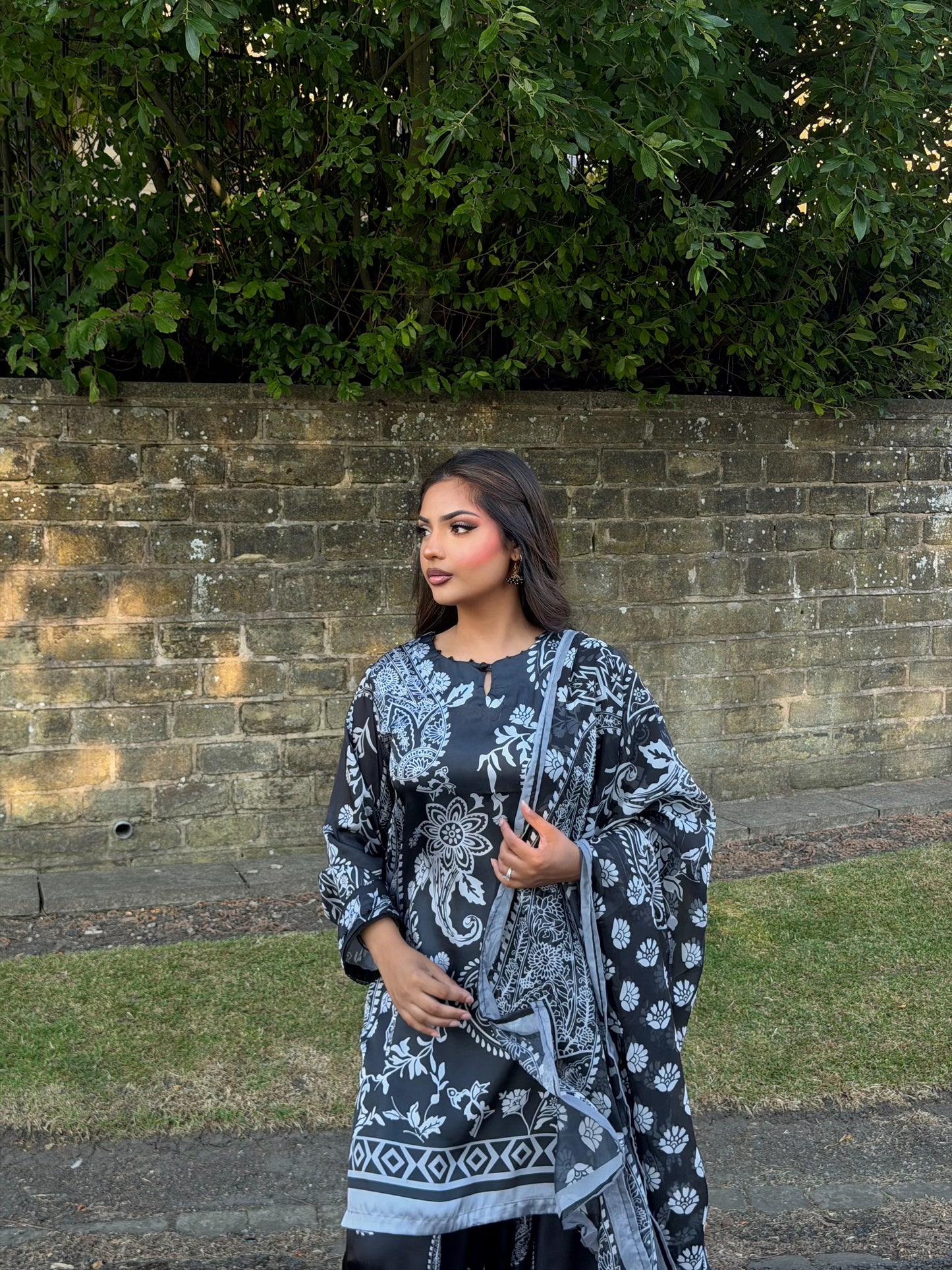MALIYA FARSHI PATTERNED 3 PIECE SUIT