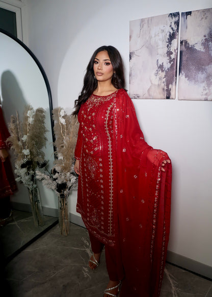 ALINA RUBY RED 3 PIECE SUIT