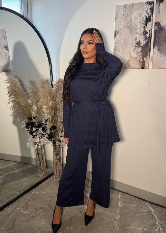 RIBBED BELTED COORD
