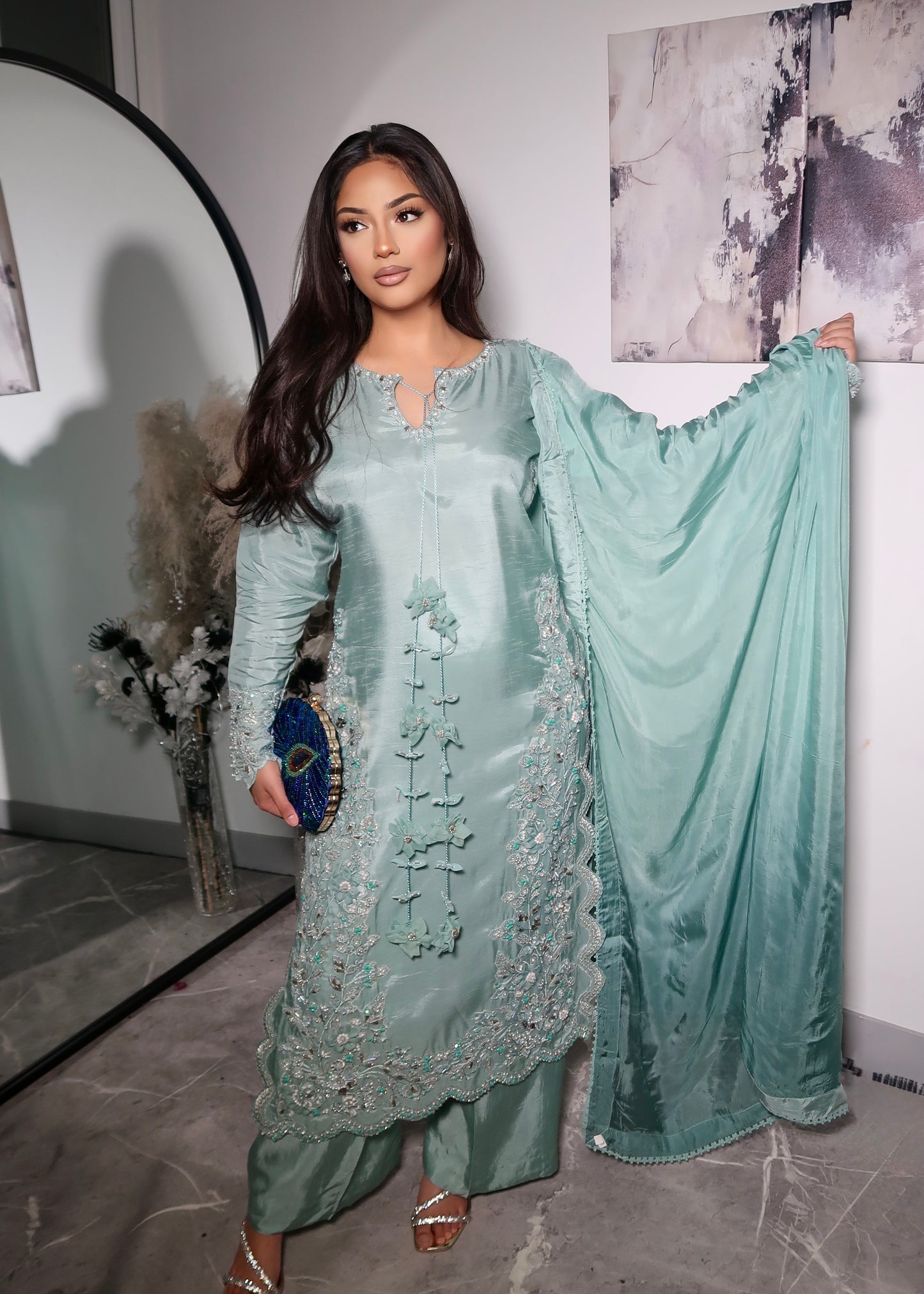 ATHENA MINT BLUE PLAZZO