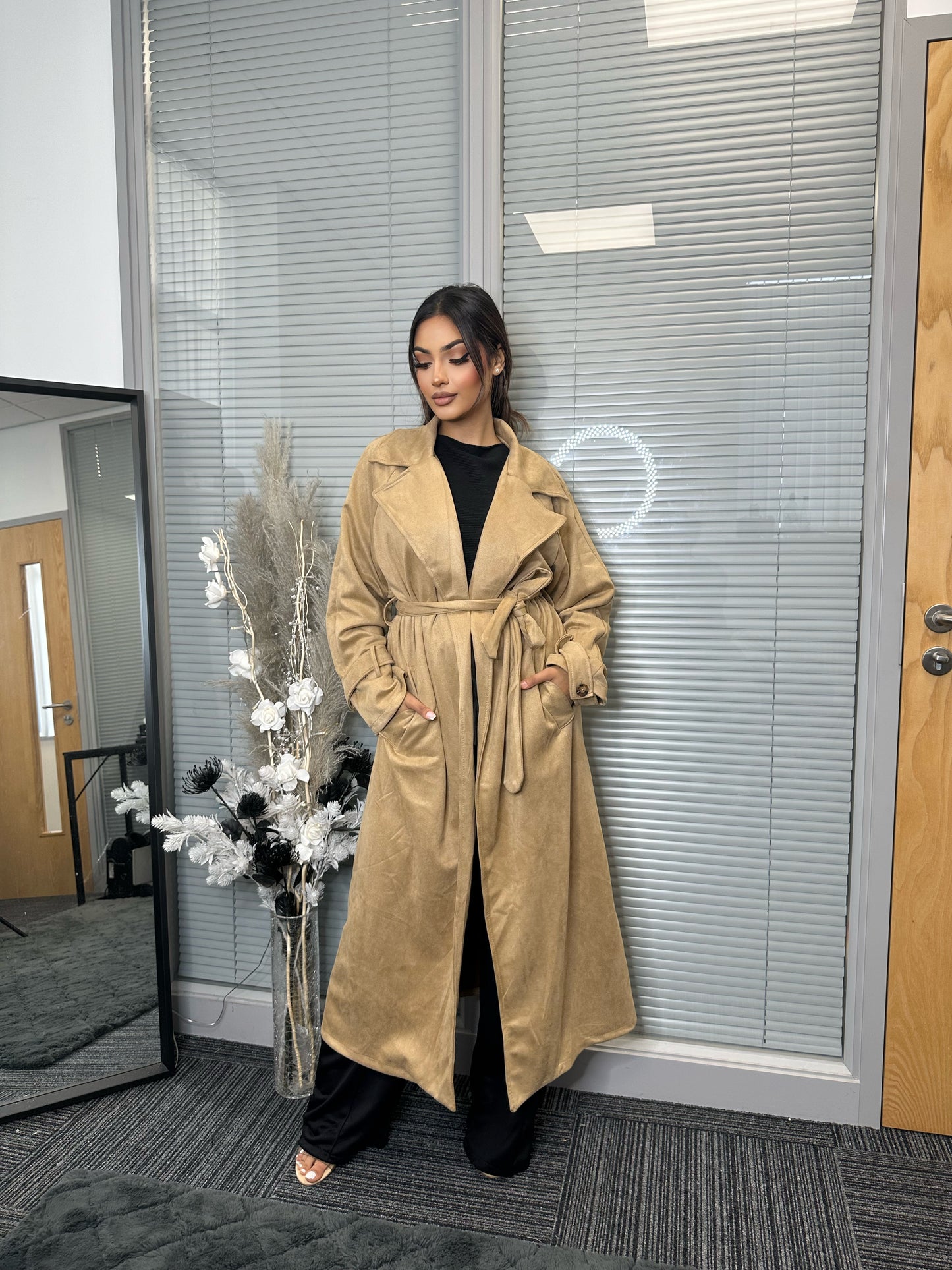 SUEDE TRENCH COAT