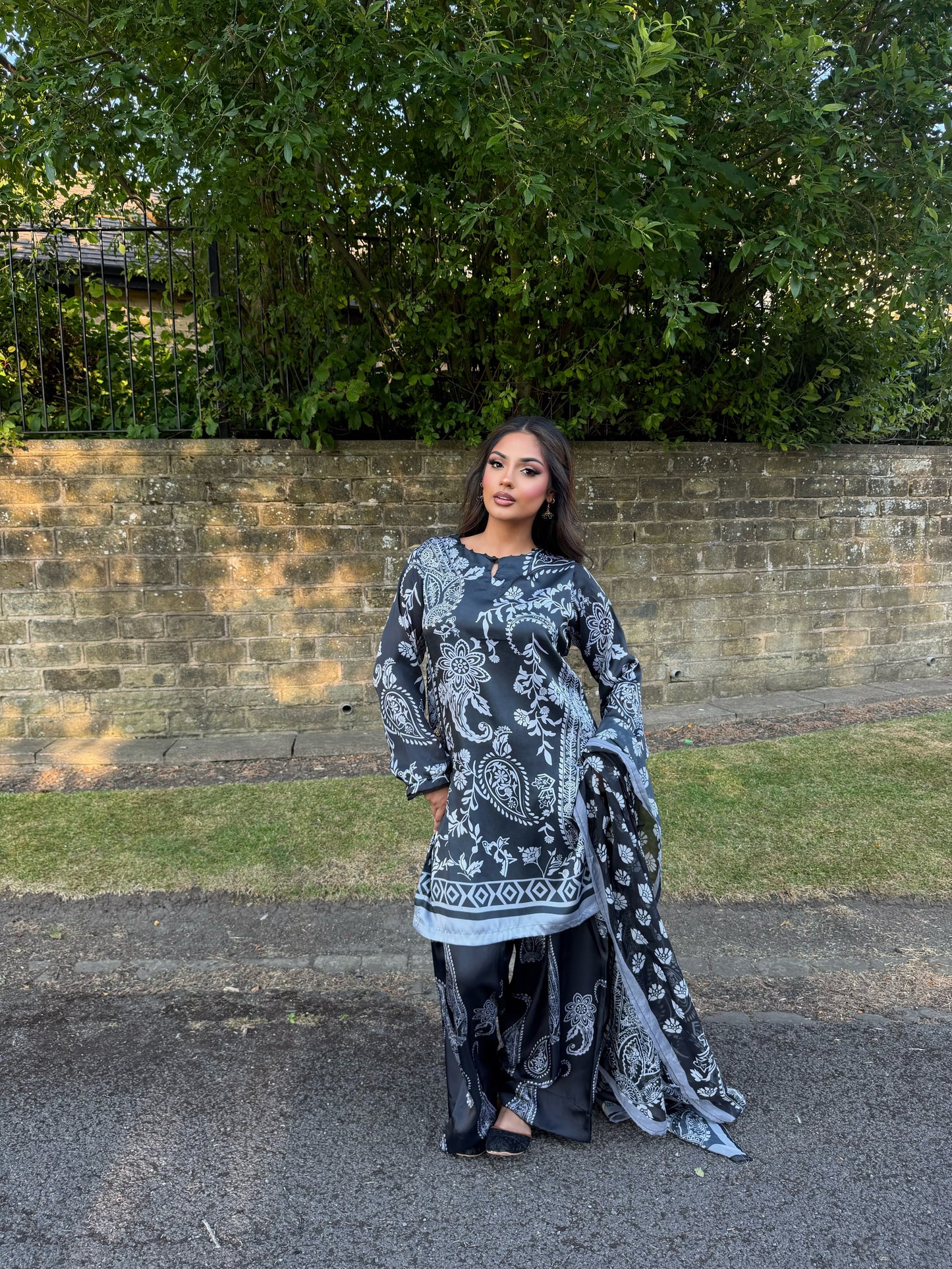 MALIYA FARSHI PATTERNED 3 PIECE SUIT