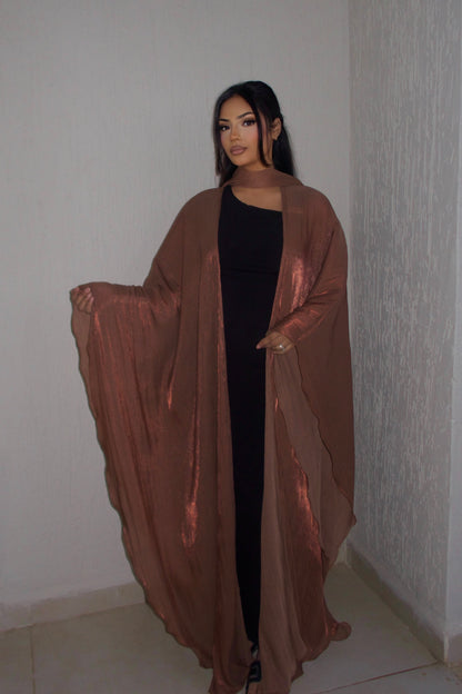 NOURAH ORGANZA CAPE OPEN ABAYA