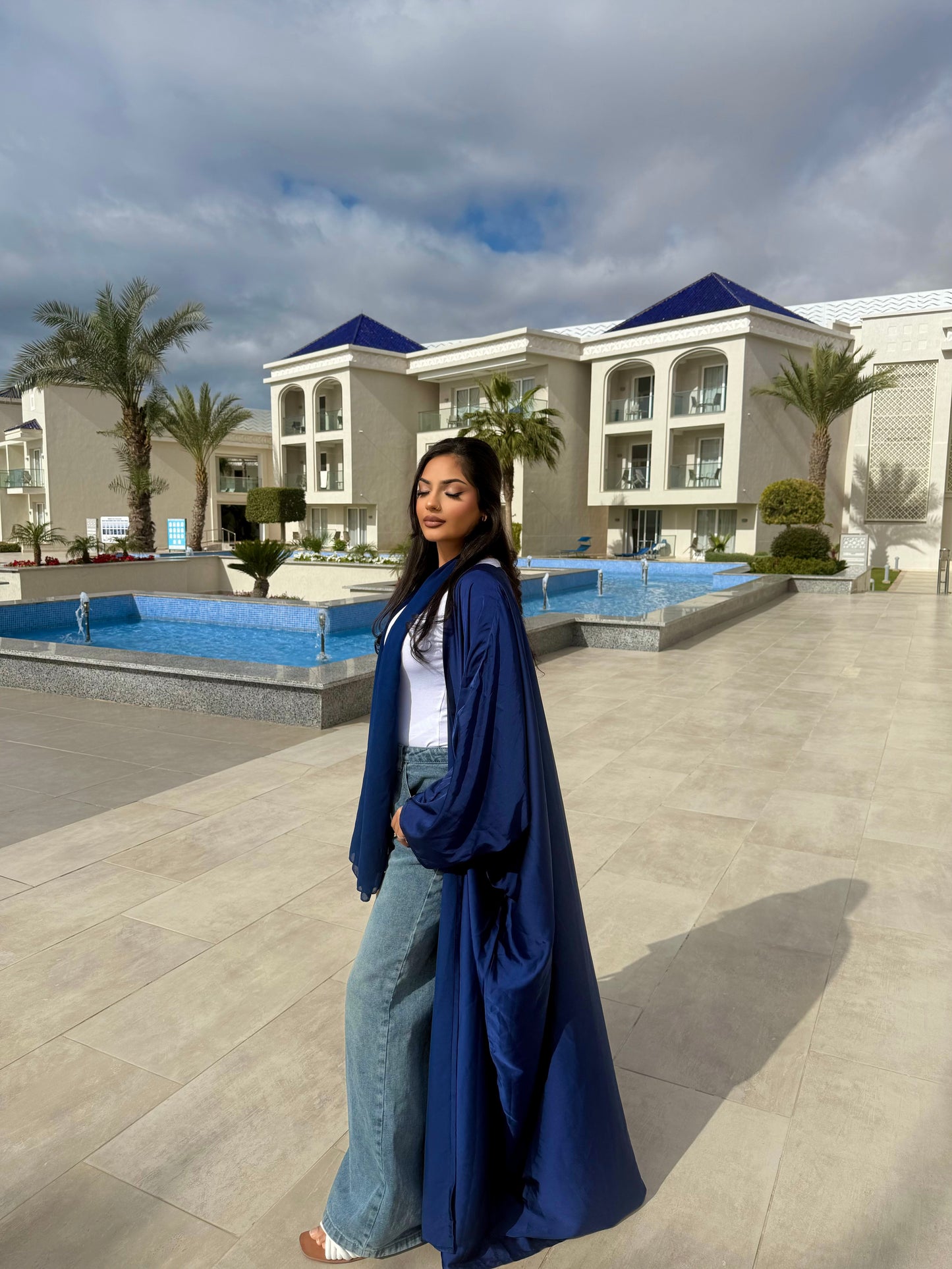 REEM SOFT SATIN OPEN ABAYA