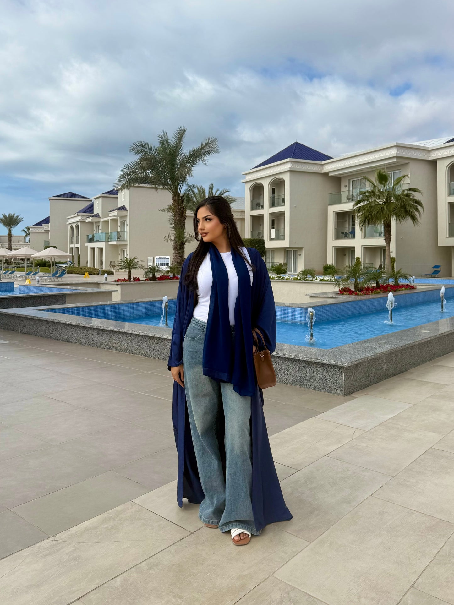 REEM SOFT SATIN OPEN ABAYA