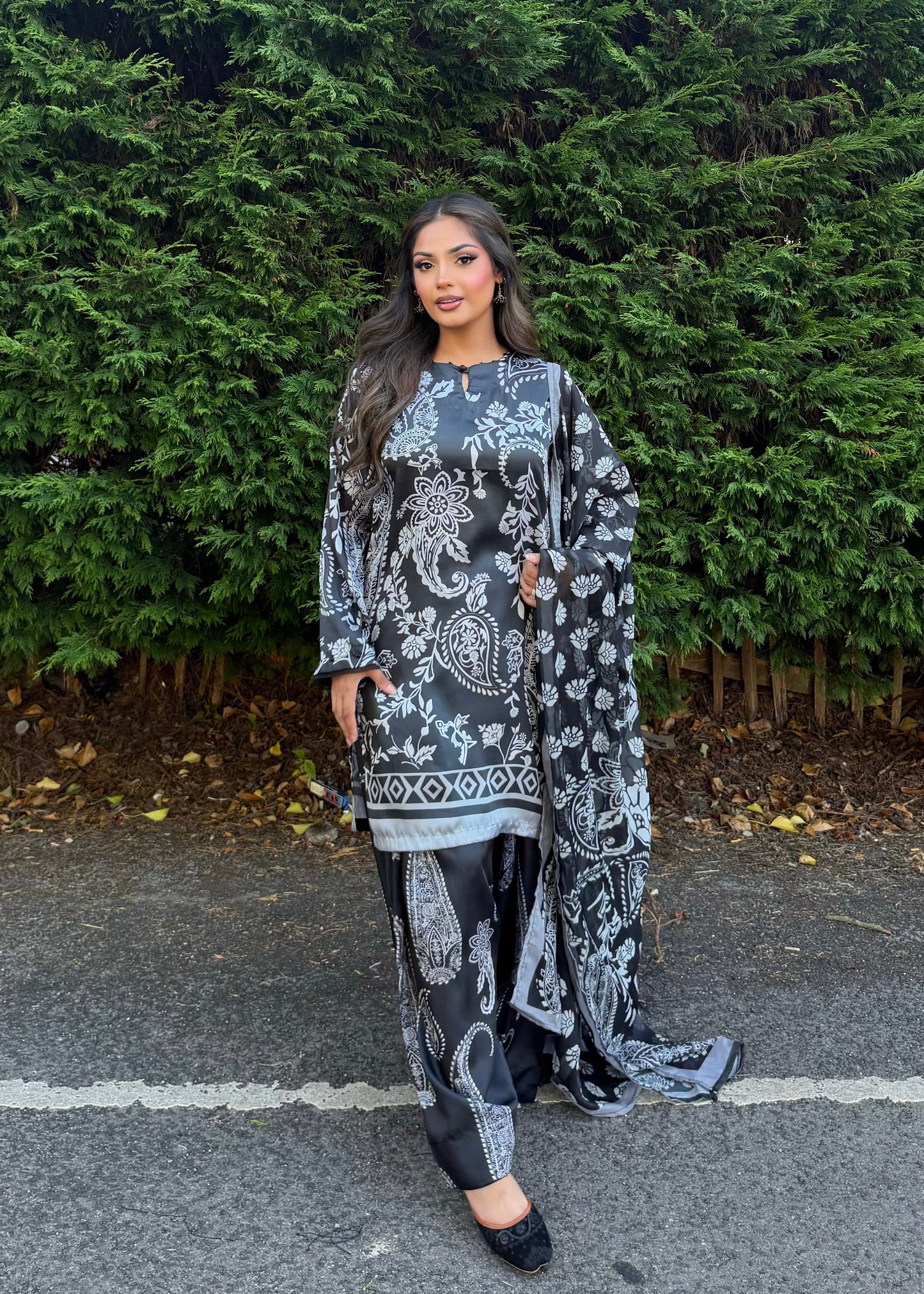 MALIYA FARSHI PATTERNED 3 PIECE SUIT