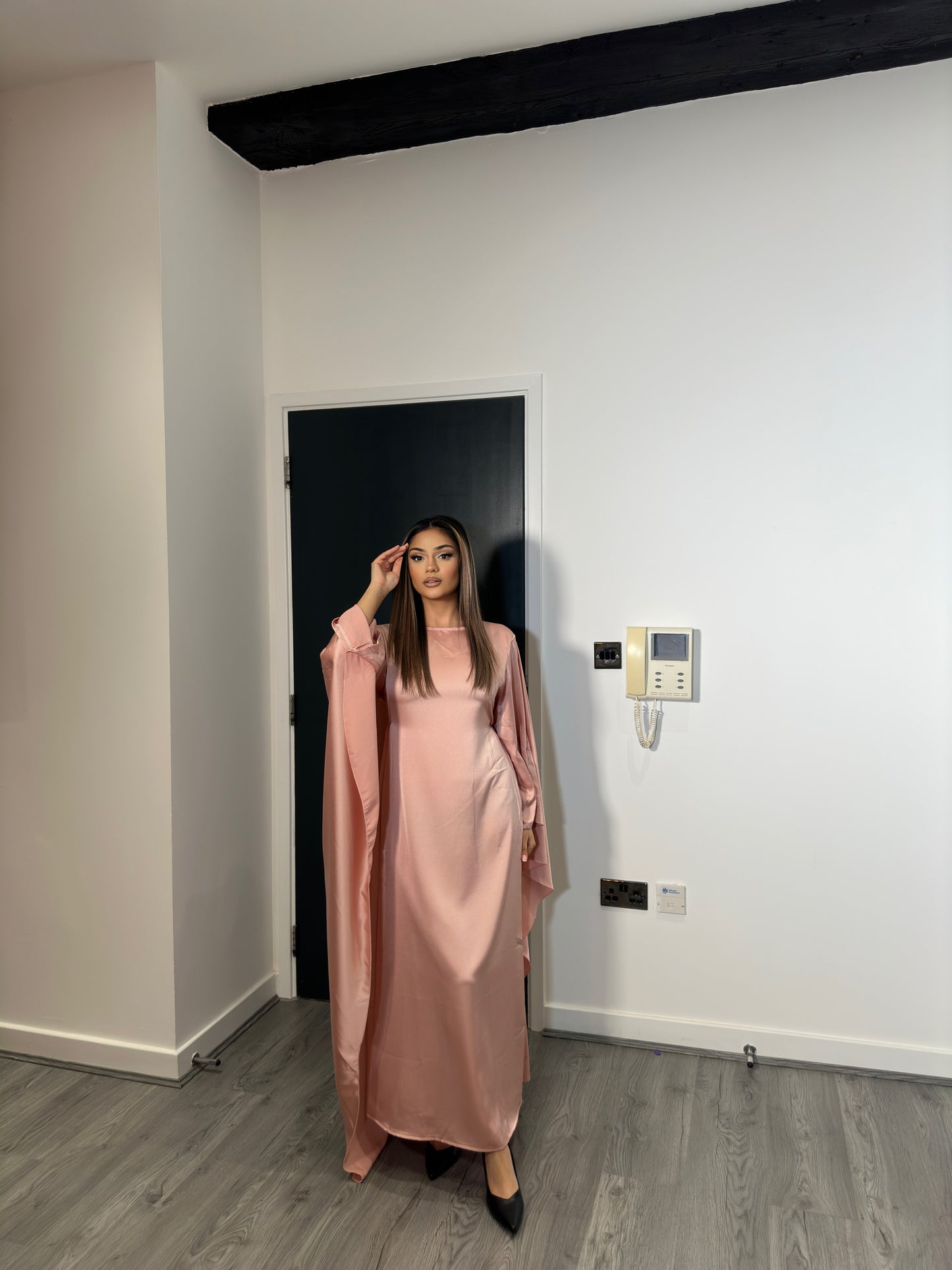 SATIN CAPE MAXI