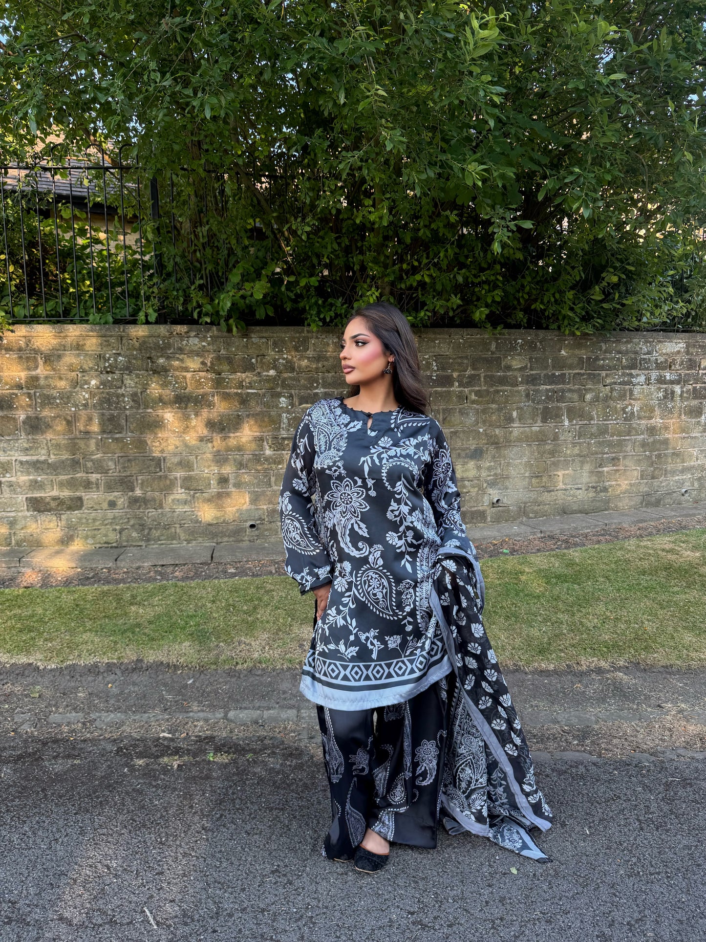 MALIYA FARSHI PATTERNED 3 PIECE SUIT