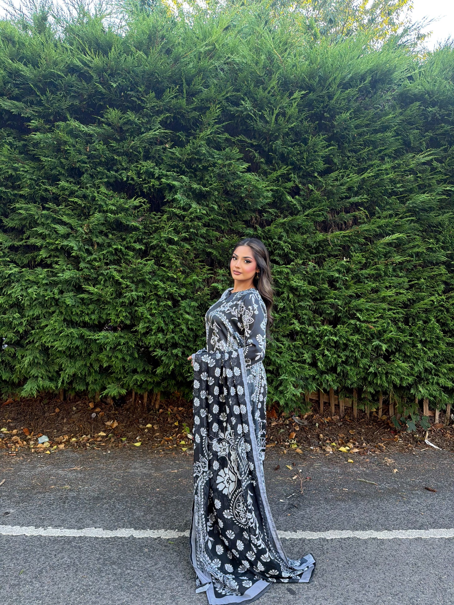 MALIYA FARSHI PATTERNED 3 PIECE SUIT