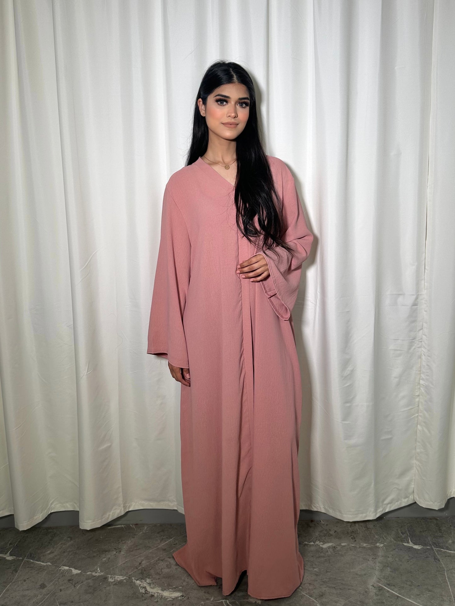 LINEN V NECK ABAYA