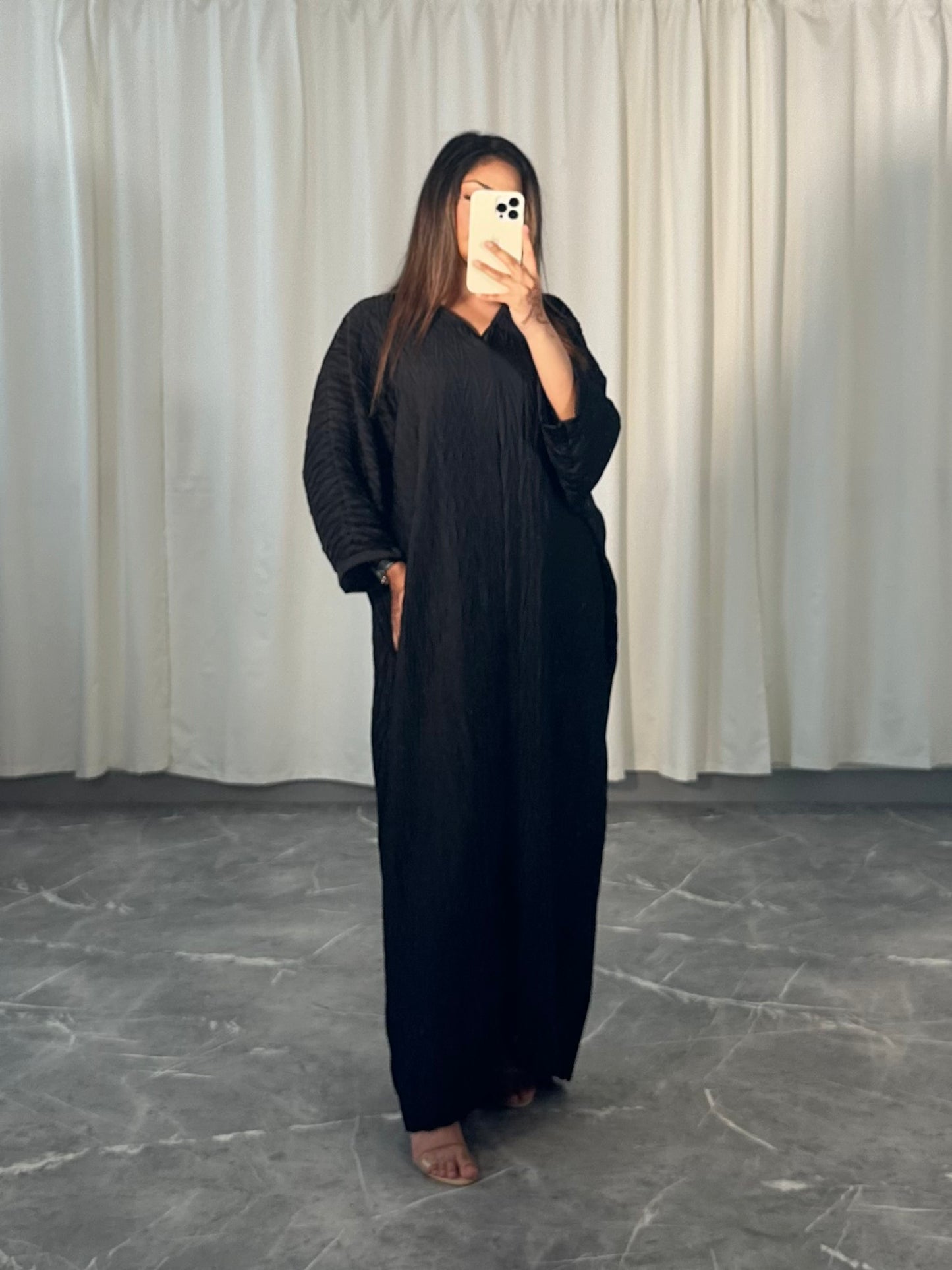 CRINKLE SATIN KAFTAN