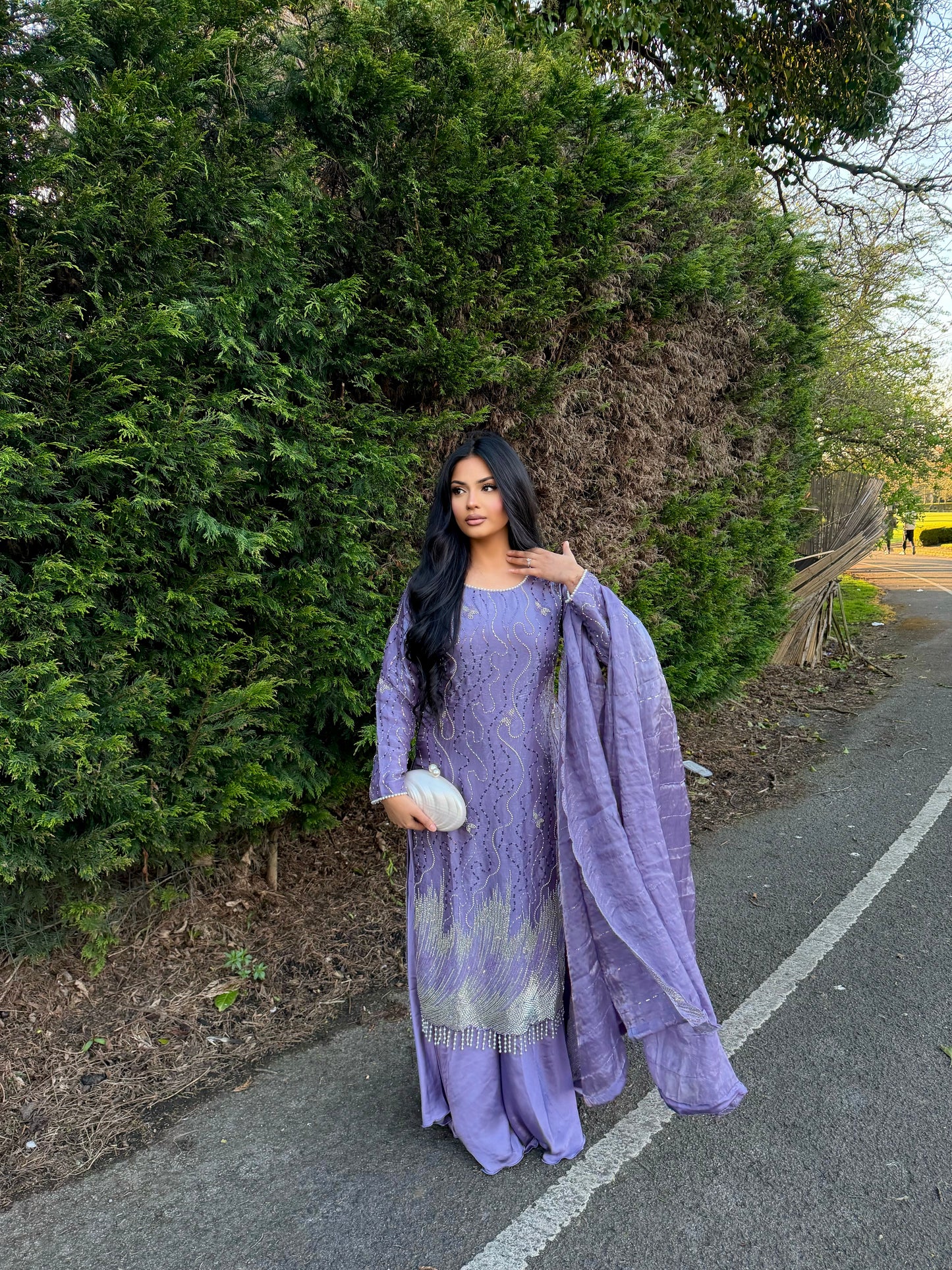 LEENA LILAC 3 PIECE SHARARA SUIT