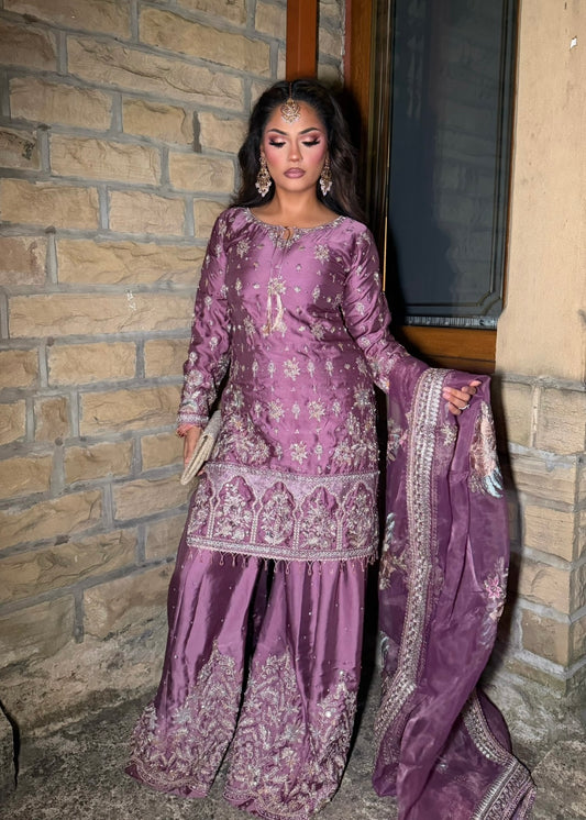 HALA LILAC SHARARA 3 PIECE SUIT