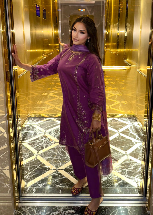 PURPLE 3 PIECE SUIT