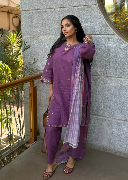 PURPLE 3 PIECE SUIT